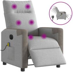 vidaXL Scaun reclinabil electric pentru masaj Cloud Grey Fabric GartenMobel Dekor (3324084)