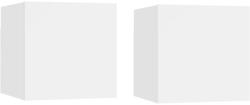 vidaXL Noptiere, 2 buc. , alb, 30, 5x30x30 cm, lemn prelucrat GartenMobel Dekor (3079707)