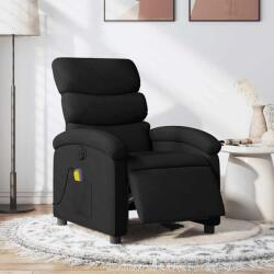 vidaXL Fotoliu electric de masaj rabatabil, negru, textil GartenMobel Dekor (3203968)