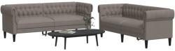 vidaXL Set de canapele, 2 piese, gri taupe, material GartenMobel Dekor (3209205) Canapea