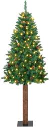 vidaXL Brad de Craciun subtire Verde 180 cm PVC si lemn de PIN masiv GartenMobel Dekor (3394860)