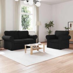vidaXL Set de canapea 2 pcs Negru 155 x 82 x 80 cm tesatura GartenMobel Dekor (3407488) Canapea