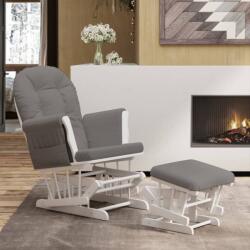 vidaXL Scaun de relaxare glisant cu taburet, gri închis, textil GartenMobel Dekor (351661) Balansoar