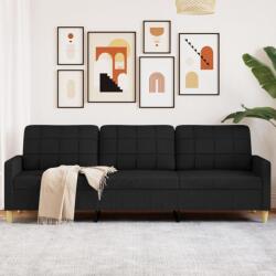 vidaXL Canapea cu 3 locuri, negru, 210 cm, material textil GartenMobel Dekor (4007418) Canapea