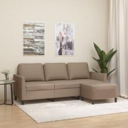 vidaXL Canapea cu 3 locuri / taburet cappuccino 180 cm piele ecologica GartenMobel Dekor (3201126) Canapea