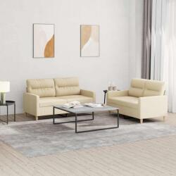 vidaXL Set de canapele cu perne, 2 piese, crem, textil GartenMobel Dekor (3201570) Canapea