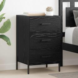 vidaXL Noptiera dormitor stejar negru cu 3 sertare, 40x40x66 cm, lemn compozit (882127)