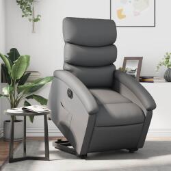 vidaXL Fotoliu rabatabil electric cu ridicare, gri, piele ecologica GartenMobel Dekor (3204057)