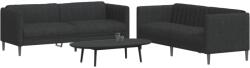 vidaXL Set de canapele, 2 piese, negru, material textil GartenMobel Dekor (3209240) Canapea