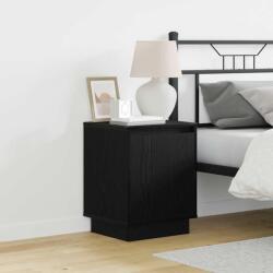 vidaXL Noptiera moderna neagra cu LED, lemn compozit, 39 x 34, 5 x 50 cm (869596)