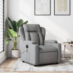 vidaXL Fotoliu de masaj rabatabil, gri deschis, textil GartenMobel Dekor (372415)