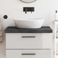 vidaXL Blat de baie, gri închis, 80x60x(2-6) cm, lemn masiv tratat GartenMobel Dekor (3156220)