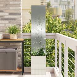 vidaXL Ghiveci de Gradina cu Panou Decorativ Argintiu 32 x 140 cm GartenMobel Dekor (876390)
