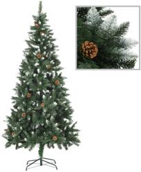 vidaXL Brad de Craciun artificial cu conuri pin si sclipici alb 210 cm GartenMobel Dekor (284319)