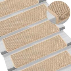 vidaXL Covorase pentru scari, 15 buc. , 65x21x4 cm, bej deschis, cu margini dreptunghiulare GartenMobel Dekor (326909) Covor