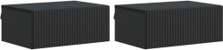 vidaXL Set 2 noptiere suspendate negre, cu sertar, 49 x 34, 5 x 20 cm (898448)