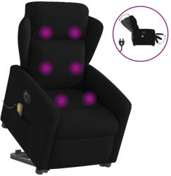 vidaXL Fotoliu electric de masaj rabatabil cu ridicare, negru, textil GartenMobel Dekor (3303166)