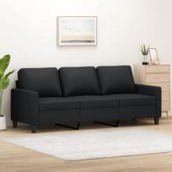 vidaXL Canapea cu 3 locuri, negru, 180 cm, piele ecologica GartenMobel Dekor (359142) Canapea