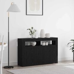 vidaXL Bufet Stejar Negru 116 x 30 x 75 cm Lemn compozit GartenMobel Dekor (3333885) Comoda
