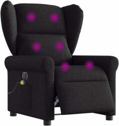 vidaXL Fotoliu electric de masaj rabatabil, negru, textil GartenMobel Dekor (3303366)