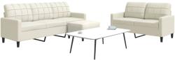 vidaXL Set de canapele cu perne, 3 piese, crem, catifea GartenMobel Dekor (3278409) Canapea