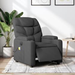 vidaXL Fotoliu electric de masaj rabatabil, gri închis, textil GartenMobel Dekor (3204585)