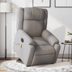 vidaXL Fotoliu electric masaj rabatabil cu ridicare, gri taupe, textil GartenMobel Dekor (3205246)