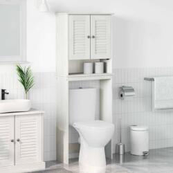 vidaXL Dulap pentru toaleta VIGO Alb si Alb Antic 60 x 27 x 161 cm GartenMobel Dekor (4019128)