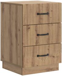 vidaXL Noptiera cu 3 sertare, stejar artizanal, 43 x 41 x 63, 5 cm (895254)
