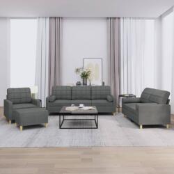 vidaXL Set de canapele cu perne, 4 piese, gri închis, material textil GartenMobel Dekor (3201267) Canapea