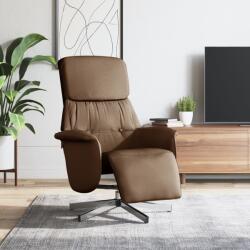 vidaXL Fotoliu rabatabil cu suport de picioare, maro, textil GartenMobel Dekor (356660)