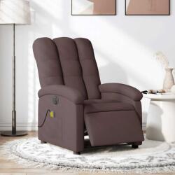 vidaXL Fotoliu electric de masaj rabatabil, maro închis, textil GartenMobel Dekor (3204085)