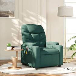 vidaXL Fotoliu de masaj rabatabil, verde închis, material textil GartenMobel Dekor (372459)