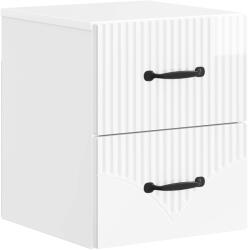 vidaXL Noptiera suspendata alb foarte lucios cu 2 sertare, 34, 5 x 33 x 40 cm (898983)