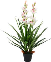 vidaXL Planta artificiala Orhidee Cymbidium cu ghiveci 100 cm verde GartenMobel Dekor (245952)