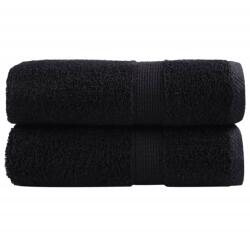 vidaXL Prosoape oaspeti premium SOLUND 2 buc. negru 30x50 cm 600 gsm GartenMobel Dekor (137422) Prosop