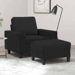 vidaXL Fotoliu canapea cu taburet, negru, 60 cm, material textil GartenMobel Dekor (3201147) Canapea