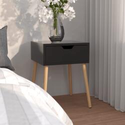 vidaXL Noptiera, negru extralucios, 40x40x56 cm, lemn prelucrat GartenMobel Dekor (326809)