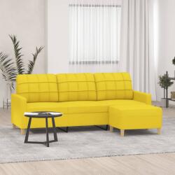 vidaXL Canapea cu 3 locuri si taburet, galben deschis, 180 cm, textil GartenMobel Dekor (3201006) Canapea