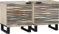 vidaXL Set 2 noptiere albe din lemn prelucrat, 40 x 33 x 46 cm, cu usa (4017969)