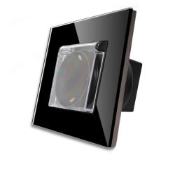 Luxion Priza Simpla cu Capac de Protectie cu Rama din Sticla LUXION SmartElectro IntelligentHouse (LX-1MP049G-B)
