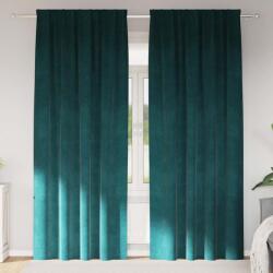 vidaXL Perdele opace 2 pcs Verde închis 140 x 245 cm Catifea GartenMobel Dekor (4107216)