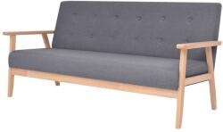 vidaXL Canapea cu 3 locuri, gri închis, material textil GartenMobel Dekor (244653) Canapea