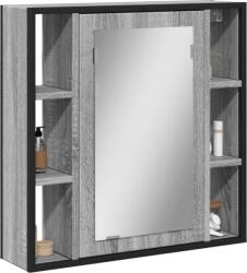 vidaXL Dulap de baie cu oglinda gri sonoma 60x16x60 cm lemn compozit GartenMobel Dekor (842429)