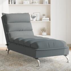 vidaXL Sezlong de masaj cu perne, gri închis, material textil GartenMobel Dekor (379476)