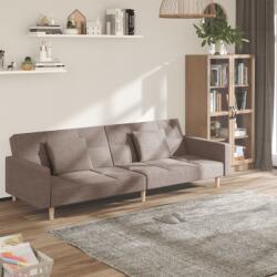 vidaXL Canapea extensibila cu 2 locuri, 2 perne, gri taupe, textil GartenMobel Dekor (375805) Canapea