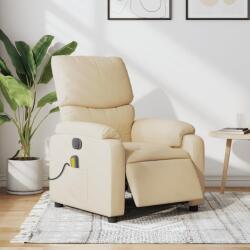 vidaXL Fotoliu electric de masaj rabatabil, crem, textil GartenMobel Dekor (3204821)