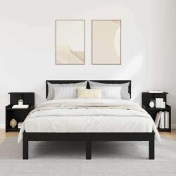 vidaXL Set 2 noptiere stejar negru, 40x35x60 cm, cu rafturi, pentru dormitor (875139)