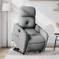 vidaXL Fotoliu de masaj rabatabil cu ridicare, gri deschis, textil GartenMobel Dekor (3206804)