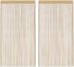 vidaXL Draperii cu franjuri, 2 buc. , 140 x 250 cm, bej GartenMobel Dekor (132405)